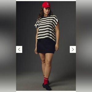 NWT Anthropologie Maeve Women’s Batwing Button-Back Top Striped Size 1X